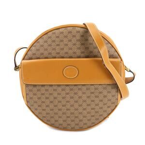 Gucci Micro GG Shoulder Bag in Brown PVC Leather with Old Gold Hardware